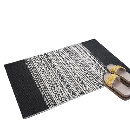 ZythrXLate Baumwolle Leinen Teppich Quaste Teppich gewebt Wandteppich dekorative Decke Home Decor für Eingangsbereich, Innenbereich(Gray 1) von ZythrXLate