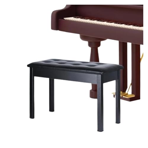 ZythrXLate Gepolsterte Keyboardbank mit Holzbeinen for Musikkünstler, Mehrzweckhocker for Klavier, Keyboardhocker für Übungsraum, Musikstudio(Black) von ZythrXLate