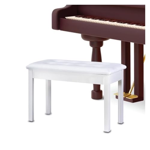 ZythrXLate Gepolsterte Keyboardbank mit Holzbeinen for Musikkünstler, Mehrzweckhocker for Klavier, Keyboardhocker für Übungsraum, Musikstudio(White) von ZythrXLate