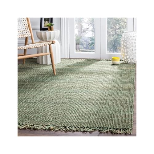 ZythrXLate Grüne Teppiche Jute Handgefertigter gewebter Teppich for Wohnzimmer Schlafzimmer Bereich Teppich für Eingangsbereich, Innenbereich(60x90cm) von ZythrXLate