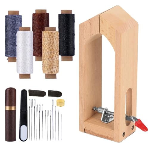 ZythrXLate Handgenähter Holzclip Leder Nähen Pony Tisch Desktop Pferd Klemme mit Nadeln for DIY Hand Arbeiten Reparatur Werkzeug Set(Type3) von ZythrXLate