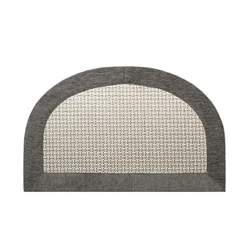 ZythrXLate Leinengewebte Bodenmatte for Küche und Eingangsbereich | Rechteckig/Halbrund | Saugfähig, Ölabsorbierend, Maschinenwaschbar für Eingangsbereich, Innenbereich(Gray Semicircle) von ZythrXLate