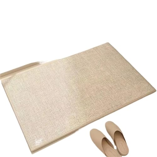 ZythrXLate Leinenwebart Küchenbodenmatte Gewaschener Teppich Gummiunterseite Twill Flachs Eingangstür Langer Teppich für Eingangsbereich, Innenbereich(Beige,60X150CM) von ZythrXLate