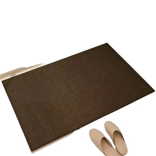 ZythrXLate Leinenwebart Küchenbodenmatte Gewaschener Teppich Gummiunterseite Twill Flachs Eingangstür Langer Teppich für Eingangsbereich, Innenbereich(Brown,60X150CM) von ZythrXLate