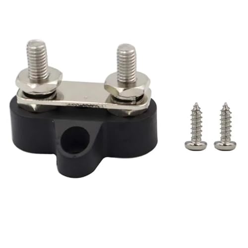ZythrXLate M6 M8 48 V Anschlussblock Sammelschiene 5/16 Zoll Anschlussblock Isolierter Dual-Hochleistungs-Stromverteilungsbolzen Positiv Negativ RV für Industrie, Wohnhäuser(M6 Black) von ZythrXLate