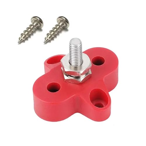 ZythrXLate M6 M8 48 V Anschlussblock Sammelschiene 5/16 Zoll Anschlussblock Isolierter Dual-Hochleistungs-Stromverteilungsbolzen Positiv Negativ RV für Industrie, Wohnhäuser(M6 Red S) von ZythrXLate