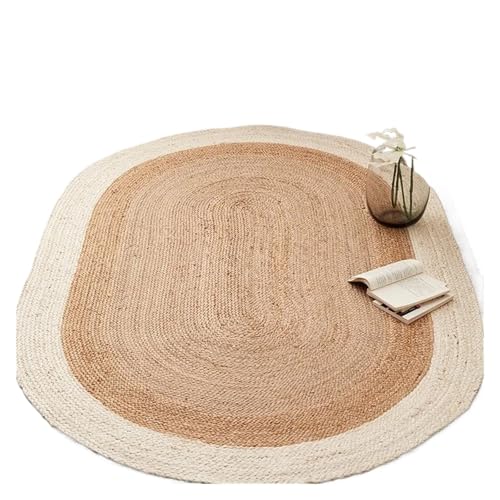 ZythrXLate Teppich for Wohnzimmer, Jute, handgewebt, verschleißfest, Eingangsmatte, doppelseitig, Schlafzimmerteppiche für Eingangsbereich, Innenbereich(Brown3,90x150cm) von ZythrXLate