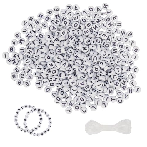 Zythrem Perlin 3500 Stück Bunte Buchstaben Perlen Set Buchstabenperlen zum Armbänder A-Z Buchstabenperlen Perlen Acrylperlen zum Auffädeln von Zythrem