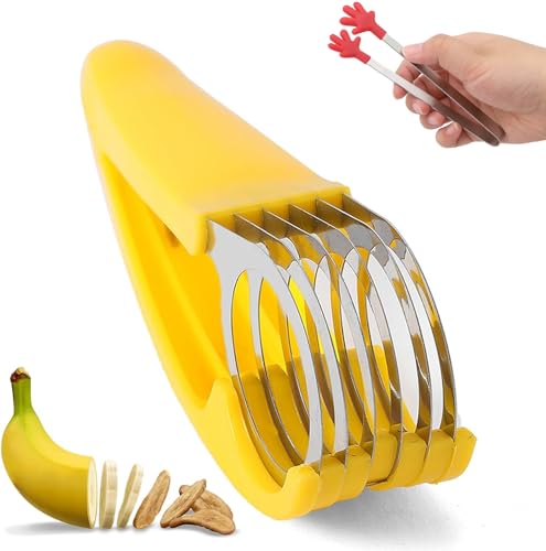Zytuuob Bananenschneider Küchenhelfer Schneider Edelstahl Obst Gemüse Wurstschneider für Obstsalate Backen und Kochen multifunktionales Küchenwerkzeug. von Zytuuob