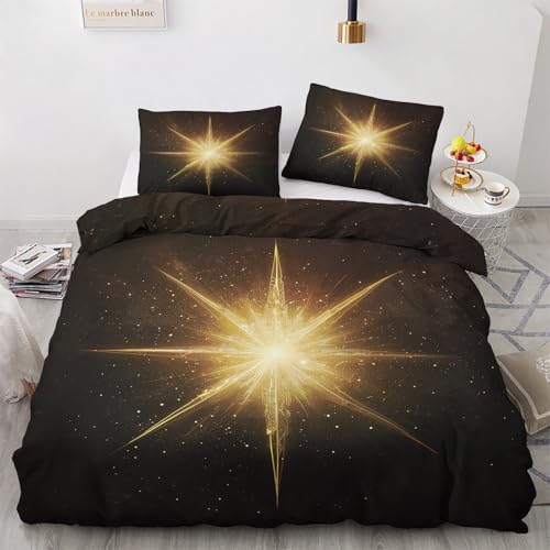 ZyxMehtic Bettwäsche 135x200 Gold Blitz - Bettwäsche-Sets 4teilig Schwarz Modern Bettbezüge 135x200 cm 2er Set mit Kissenbezug 80x80 cm, Mikrofaser mit Reißverschluss ZyxMehtic Bettwäsche 135x200 Gold Blitz - Bettwäsche-Sets 4teilig Schwarz Modern Bettbezüge 135x200 cm 2er Set mit Kissenbezug 80x80 cm, Mikrofaser mit Reißverschluss von ZyxMehtic