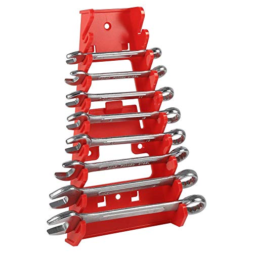 Zyyini Schraubenschlüsselhalter, Kunststoff-Wandhalterung Leicht zu lagern Roter Schraubenschlüsselhalter Standard Organizer Holder Storage Tool Wrenches Keeper von Tbest