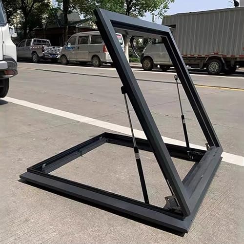 Dachausstiegsfenster,Flachdach-Lichtschachtfenster,Lichtschachtfenster Aus Aluminiumlegierung,bündig Montierte Dachlukentür Für Dachboden/Wintergarten(LxW 55x95cm/21.7x37.4in) von ZzERTE