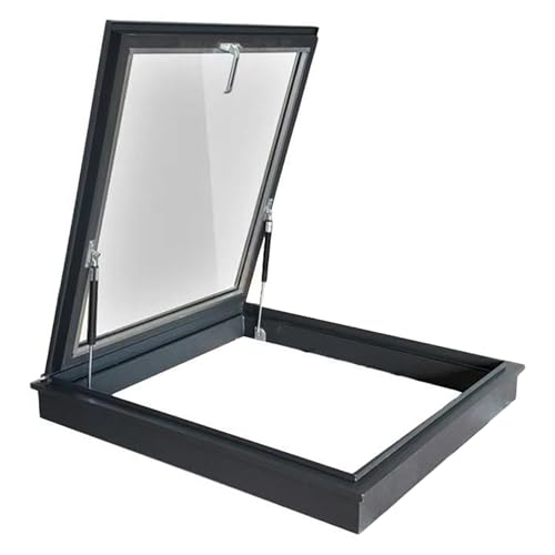Dachausstiegsfenster,Oberlicht,Dachluke Aus Gehärtetes Glas,Kellerlichtschacht,Aluminiumrahmen,Ausstiegsfenster,Dachfenster(LxW 60x65cm/23.6x25.6in) von ZzERTE