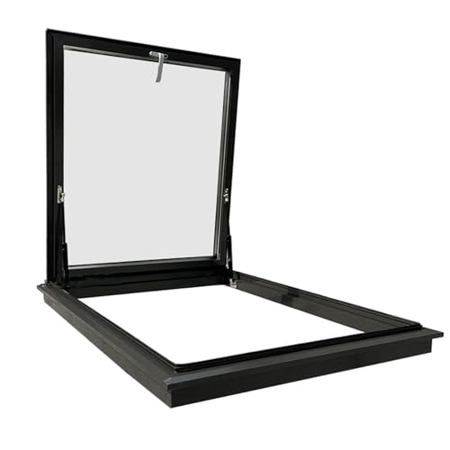 Dachausstiegsfenster,Rahmen Aus Aluminiumlegierung/gehärtetes Glas,Kellerlichtschacht,Dachausstieg Ausstieg Dachluke,Dachfenster Mit Schrägdach(LxW 70x80cm/27.6x31.5in) von ZzERTE