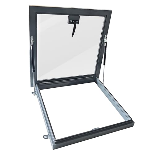 Dachausstiegsfenster,Rahmen Aus Aluminiumlegierung Und Gehärtetes Glas,Oberlicht,Ausstiegsfenster,Dachluke,Geeignet Für Dächer,Wintergärten,Keller(LxW 80x50cm/31.5x19.7in) von ZzERTE