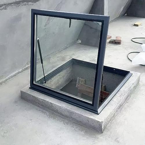 Dachfenster,dachausstiegsfenster,Manuelles Dachfenster,Dachluke Mit Lichtschacht,Aluminiumrahmen Und Gehärtetes Glas,Ausstiegsfenster(LxW 90x75cm/35.4x29.5in) von ZzERTE