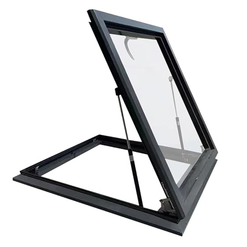 Dachfenster Mit Lichtschacht,Dachausstiegsfenster,Ausstiegsfenster,Aluminiumrahmen Und Gehärtetes Glas,Flachdach-Lichtschacht(LxW 95x60cm/37.4x23.6in) von ZzERTE