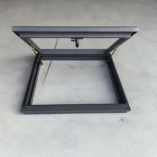 Großes Dachausstiegsfenster,Ausstiegsfenster,Doppelschichtiger Rahmen Aus Gehärtetem Glas/Aluminiumlegierung,Handoberlicht,Eingelassene Dachfenstertür(LxW 75x100cm/29.5x39.4in) von ZzERTE
