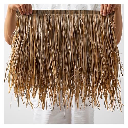 ZzERTE Künstliche Strohrolle, Künstliches Strohdach Fliesen Grasdach Rolle, Künstliche Strohfliesen, Synthetische Palmenstroh Paneele, Für Bar Garten Terrasse Strandschir Party Deko(Straw Yellow A) von ZzERTE