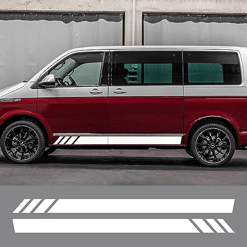 ZzYyyJie Für VW Transporter T4 T5 T6 Auto Karosserie Seite Streifen Aufkleber,Stoßstange Aufkleber Vinyl Streifen,B-White ZzYyyJie Für VW Transporter T4 T5 T6 Auto Karosserie Seite Streifen Aufkleber,Stoßstange Aufkleber Vinyl Streifen,B-White von ZzYyyJie