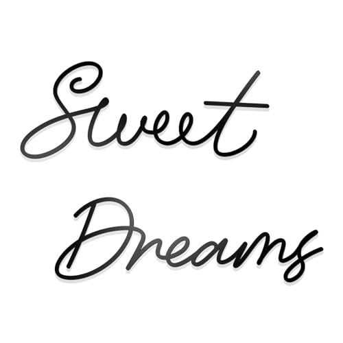 Zzbakress Sweet Dreams Wanddekoration, Metall-Wandkunst, groß, modern, Wohnzimmer, Bauernhaus-Schild für Schlafzimmer, schwarze Metall-Wandkunst für Büro und Zuhause, Wanddekoration (schwarz Zzbakress Sweet Dreams Wanddekoration, Metall-Wandkunst, groß, modern, Wohnzimmer, Bauernhaus-Schild für Schlafzimmer, schwarze Metall-Wandkunst für Büro und Zuhause, Wanddekoration (schwarz von Zzbakress