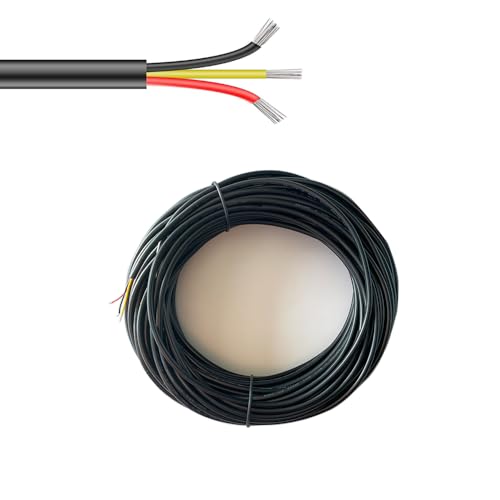 Zzcy 20 Meter 3 Adrig Kabel Erdkabel Stromkabel 12v/24v, 300V Flexibel und Weich Elektrischer Draht Kunststoffleitung für die Verlängerung von Leuchten, Lampen, Elektrogeräten von Zzcy