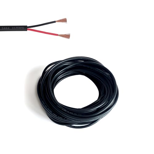 Zzcy 20M 22AWG Elektrischer Draht 2-Adrig Zwillingslitze Verzinnter Kupferdraht PVC Kabel Schwarz Flexibles Led Verlängerungskabel für Elektronische Verdrahtung 0.5mm² von Zzcy