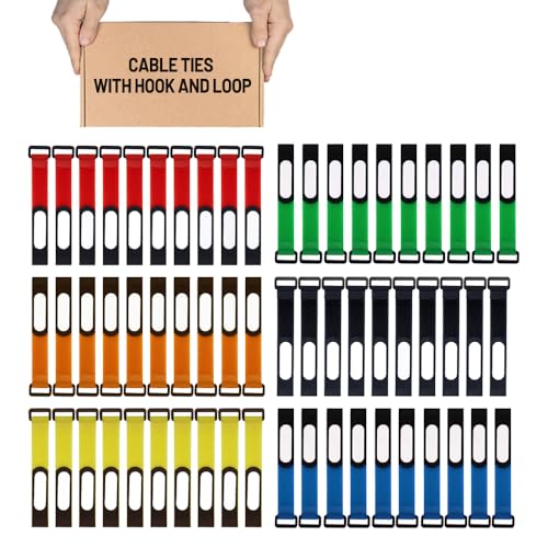 Zzcy Wiederverwendbare Klettkabelbinder Set,60pcs Klett Kabelbinder mit Kabelbeschriftung,Verstellbare Klettkabelbinder mit Schnalle,Klettverschluss für Kabelmanagement Zzcy Wiederverwendbare Klettkabelbinder Set,60pcs Klett Kabelbinder mit Kabelbeschriftung,Verstellbare Klettkabelbinder mit Schnalle,Klettverschluss für Kabelmanagement von Zzcy
