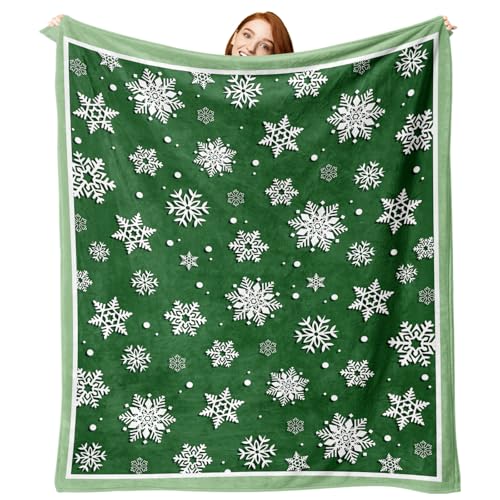 Zzkol Flanell-Überwurfdecke, Weihnachtsschneeflocke, Weihnachtsschneeflocke, Geburtstagsgeschenke für Kinder, Männer, Frauen, Winterurlaub, weiche Decken für Bettwäsche, Sofa, 127,7 x 152,4 cm, Grün Zzkol Flanell-Überwurfdecke, Weihnachtsschneeflocke, Weihnachtsschneeflocke, Geburtstagsgeschenke für Kinder, Männer, Frauen, Winterurlaub, weiche Decken für Bettwäsche, Sofa, 127,7 x 152,4 cm, Grün von Zzkol
