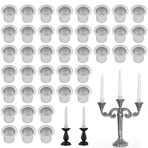 Zzt Yingcen066 40 Stück kerzeneinsatz kerzenhalter Metall Mini DIY Kerzenständer für Stabkerzen, Tafelkerzen, Baumkerzen, Pyramidenkerzen, Puppenkerzen(Lochgröße 12 mm), Silber, Klein von ZZT