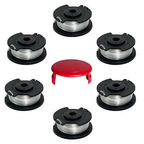 Zzunkn Replacement Spool for Einhell GE-CT 18/28 Li and GE-CT 18/28 Li TC, Nylon Strimmer Accessories, 4.9 m Long, 1.6 mm Diameter (6 Spools + 1 Cap) von Zzunkn