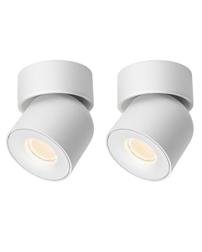 Aisilan 2er Deckenstrahler LED 1 Flammig Weiß 7W 3000K 360° Schwenkbar Deckenleuchte Strahler Modern Warmweiß Drehbar Deckenlampe Spots für Wohnzimmer, Schlafzimmer, Küche von a Aisilan