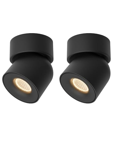 Aisilan 2er Schwarz Deckenstrahler LED Dimmbar, 9W 360° Schwenkbar Deckenlampe Spots Modern Warmweiß Drehbar Deckenleuchte Strahler für Schlafzimmer Wohnzimmer von a Aisilan