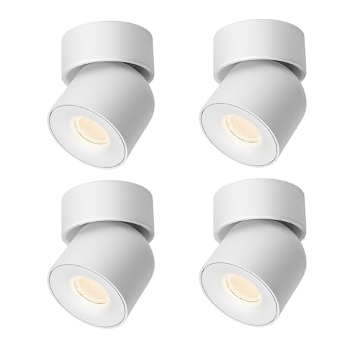 Aisilan 4er Weiß Deckenstrahler LED Dimmbar, 9W 360° Schwenkbar Deckenlampe Spots Modern Warmweiß Drehbar Deckenleuchte Strahler für Schlafzimmer Wohnzimmer von a Aisilan