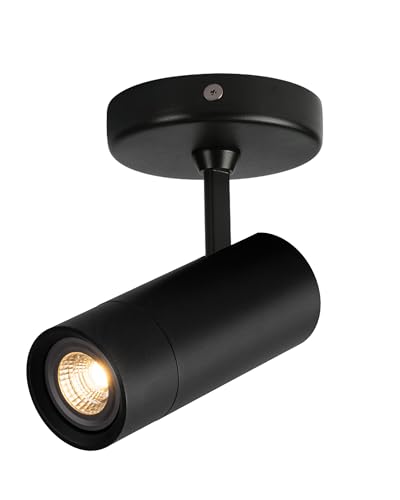 Aisilan Deckenstrahler LED 1 Flammig Schwarz Dimmbar GU10 Schwenkbar Deckenleuchte Strahler Modern Drehbar Deckenlampe Spots für Wohnzimmer, Schlafzimmer, Küche von a Aisilan