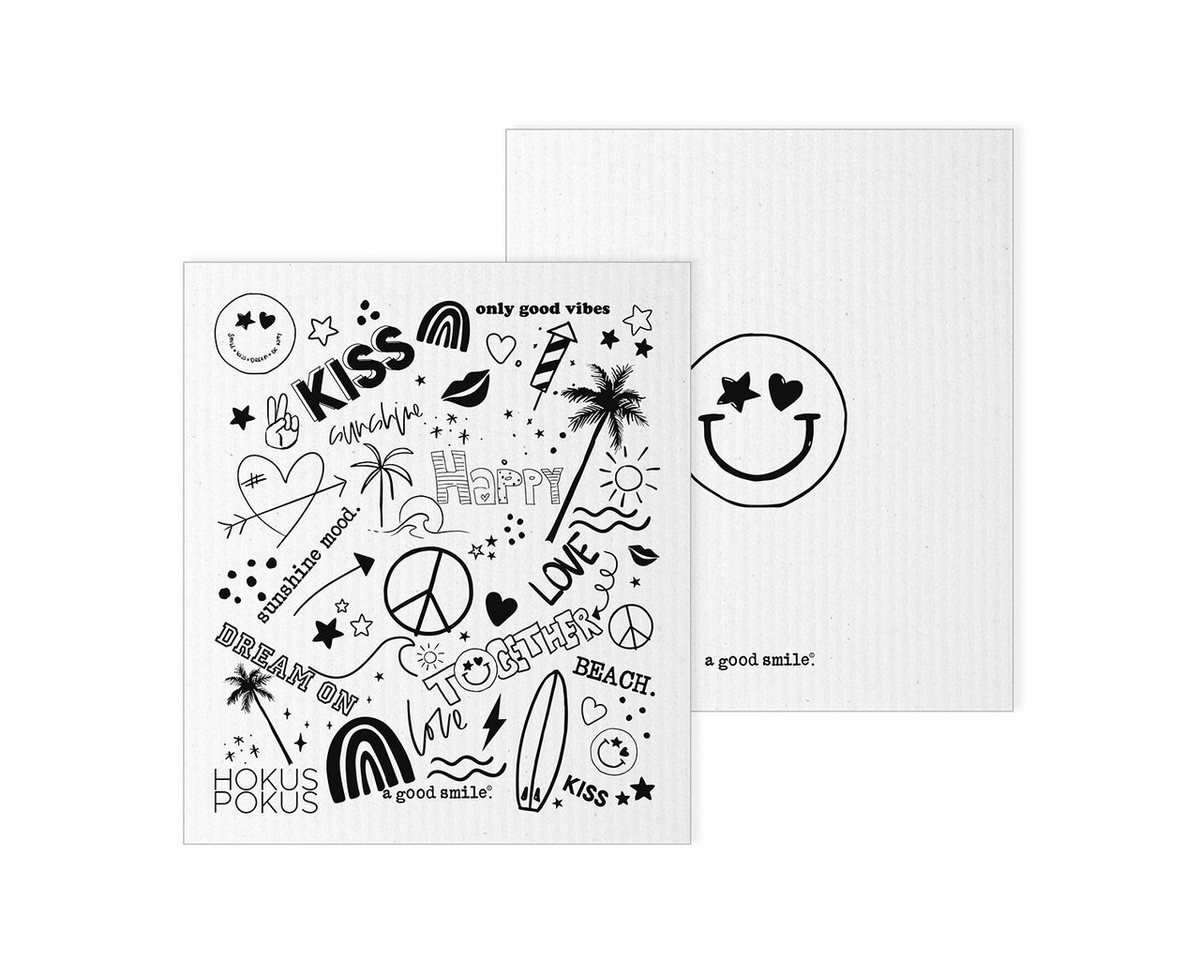 a good smile Geschirrtuch a good smile Schwammtuch SMILE 2er Set a good smile Geschirrtuch a good smile Schwammtuch SMILE 2er Set von a good smile