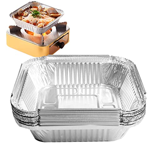 Rechteckige Aluminiumpfannen Air Fryer Aluminiumfolienschalen 20 Stück Air Fryer Tinfoil Box Home Ofen Backform Lebensmitteltabletts Behälter Kochgeschirr zum Backen Grillen Kochen von a-r