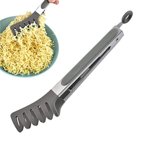 Spaghetti-Zange, 25,4 cm, einfach zu bedienende Spaghetti-Zange, Lebensmittel-Clip, Zange mit Silikonspitze zum Servieren von Speisen, Pasta-Server für Spaghetti, Nudeln, Salat, Grill von a-r