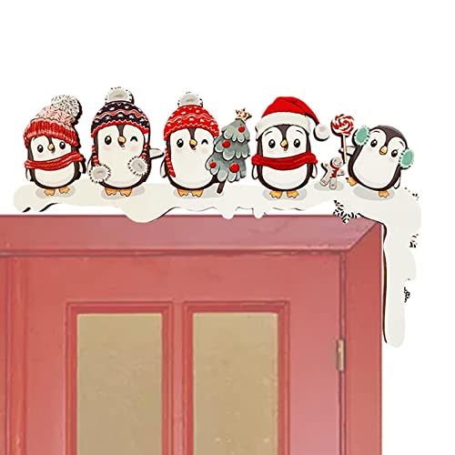 a-r Weihnachts-Türrahmen-Dekoration – Santa Elch Pinguin Design Türrahmen Schild – Weihnachtsdekoration für Türrahmen, lustige Urlaubsdekoration von a-r