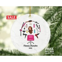 Friseur, Stylist Weihnachten Ornament Personalisiert - Friseur Geschenk Haare Schneiden Name Jahr von aCreativePanda