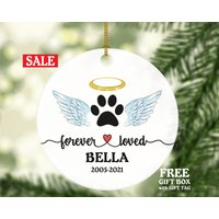 Für Immer Geliebt Hund Erinnerungsornament - Personalisiert Mit Name Und Datum Haustier-Gedenkgeschenk Für Haustier-Besitzer Paw Print von aCreativePanda