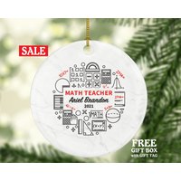 Mathe Lehrer Weihnachten Ornament Personalisiert, Weihnachtsbaum Ornament, Dekor Mathe Lehrer Weihnachten Ornament Personalisiert, Weihnachtsbaum Ornament, Dekor von aCreativePanda