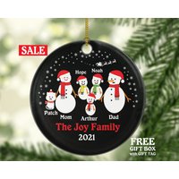 Personalisierte Weihnachtsverzierung Mit Katze Haustier Fell Familie Besitzer Liebhaber Schneemänner Schneemann Große 5 Fünf Katzen Mama Papa von aCreativePanda