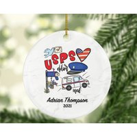 Postbote Lkw Postangestellte Weihnachtsverzierung Personalisiert - Mailman Wertschätzung Geschenk Danke Essential Worker Holiday von aCreativePanda