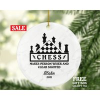 Schachspieler Weihnachten Ornament Personalisiert, Chess Club Ornament, Schachbrett, Gambit, Pawn, Schach Mit Zitat Schachspieler Weihnachten Ornament Personalisiert, Chess Club Ornament, Schachbrett, Gambit, Pawn, Schach Mit Zitat von aCreativePanda