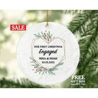Weihnachten Verlobte Personalisierte Ornament - Verlobung Paar Geschenk Grünes Herz Weihnachten Verlobte Personalisierte Ornament - Verlobung Paar Geschenk Grünes Herz von aCreativePanda