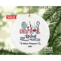 Zahnarzthelferin Weihnachtsverzierung Personalisiert - Geschenk Abschlussfeier Beschäftigter Kieferorthopäde Beruf Zahnarzthelferin Weihnachtsverzierung Personalisiert - Geschenk Abschlussfeier Beschäftigter Kieferorthopäde Beruf von aCreativePanda