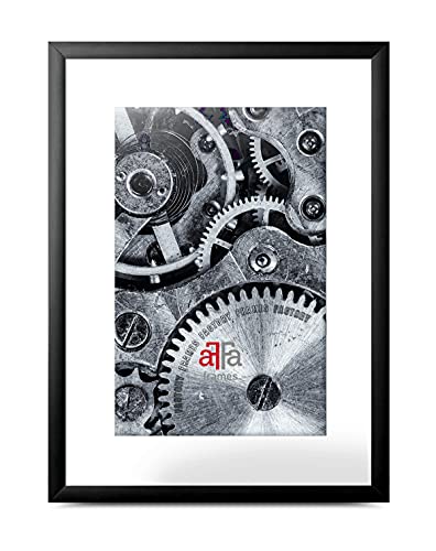 aFFa frames, Alu, Bilderrahmen aus Aluminium, pflegeleicht, rechteckig, mit Acrylglasfront, Schwarz, 15x21 cm von aFFa frames