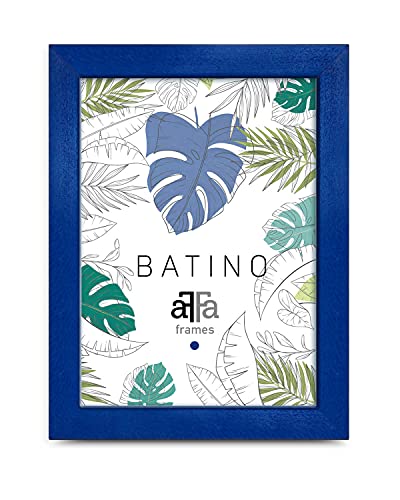 aFFa frames, Batino, Bilderrahmen aus Holz, Leicht, Rechteckig, Mit Acrylglasfront, HDF-Hintergrund, Marineblau, 9x13 cm von aFFa frames