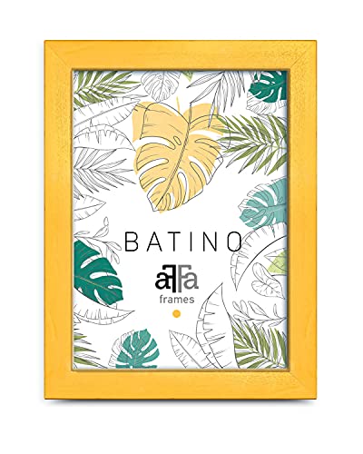 aFFa frames, Batino, Bilderrahmen aus Holz, hell, rechteckig, mit Acrylglasfront, HDF-Hintergrund, gelb, 15x20 cm von aFFa frames